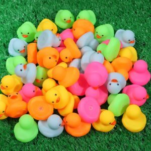 50 Pack Multicolor Mini Rubber Duck Bath Toy Colored Little Ducks