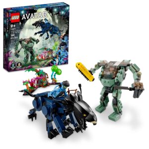 LEGO Avatar Neytiri & Thanator vs. AMP Suit Quaritch 75571 Buildable Action Toy with Animal Figure and Pandora Scene, Gift for Kids