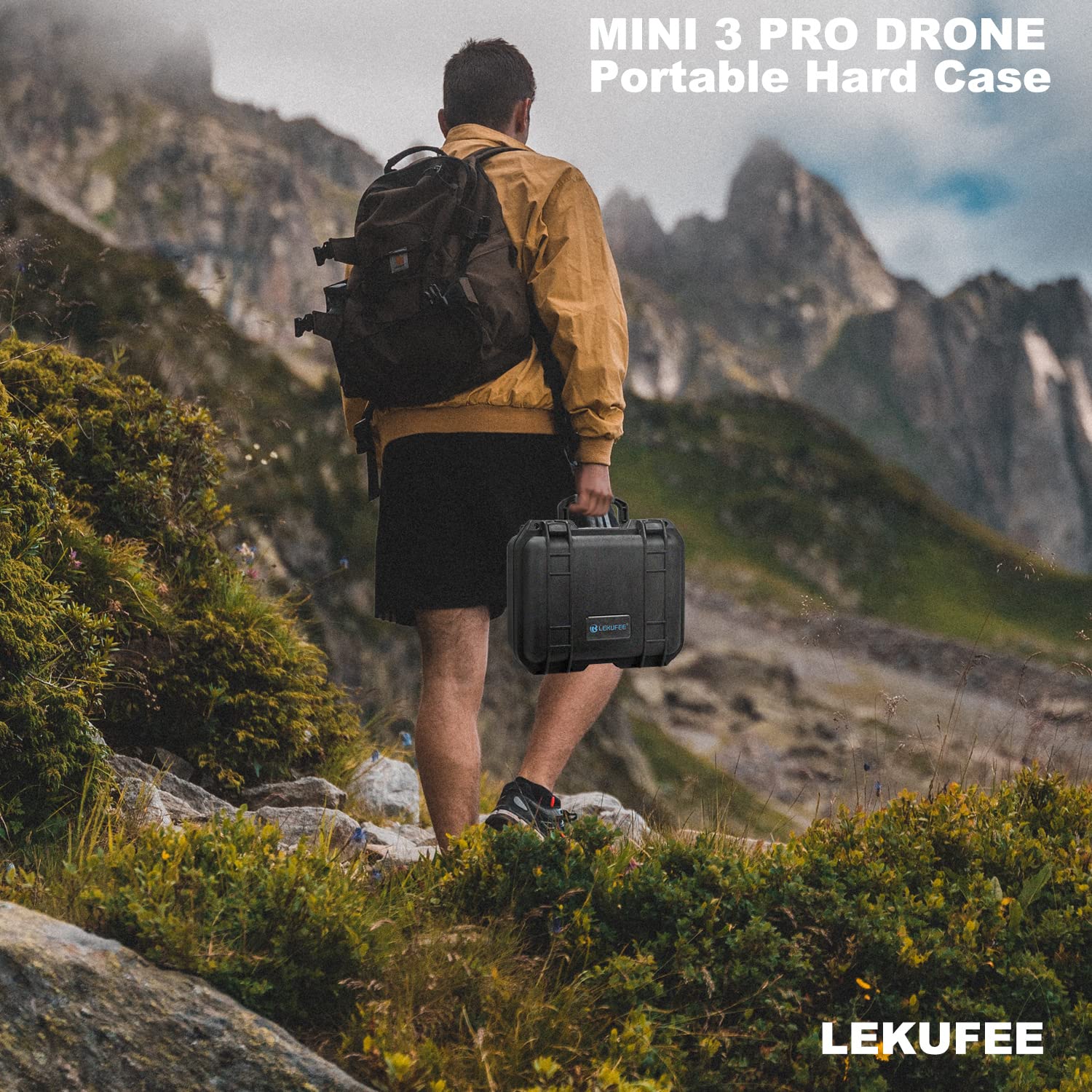 Lekufee Waterproof Hard Carrying Case Compatible with DJI Mini 3 Pro (DJI RC) and DJI RC Remote Controller and DJI Mini 3 Drone Accessories (Case Only)