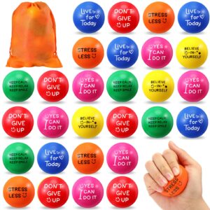 hydren 48 pcs motivational stress balls for adults 2 inch stress balls bulk with inspirational quotes colorful foam ball gifts for employee coworkers team(fresh colors)