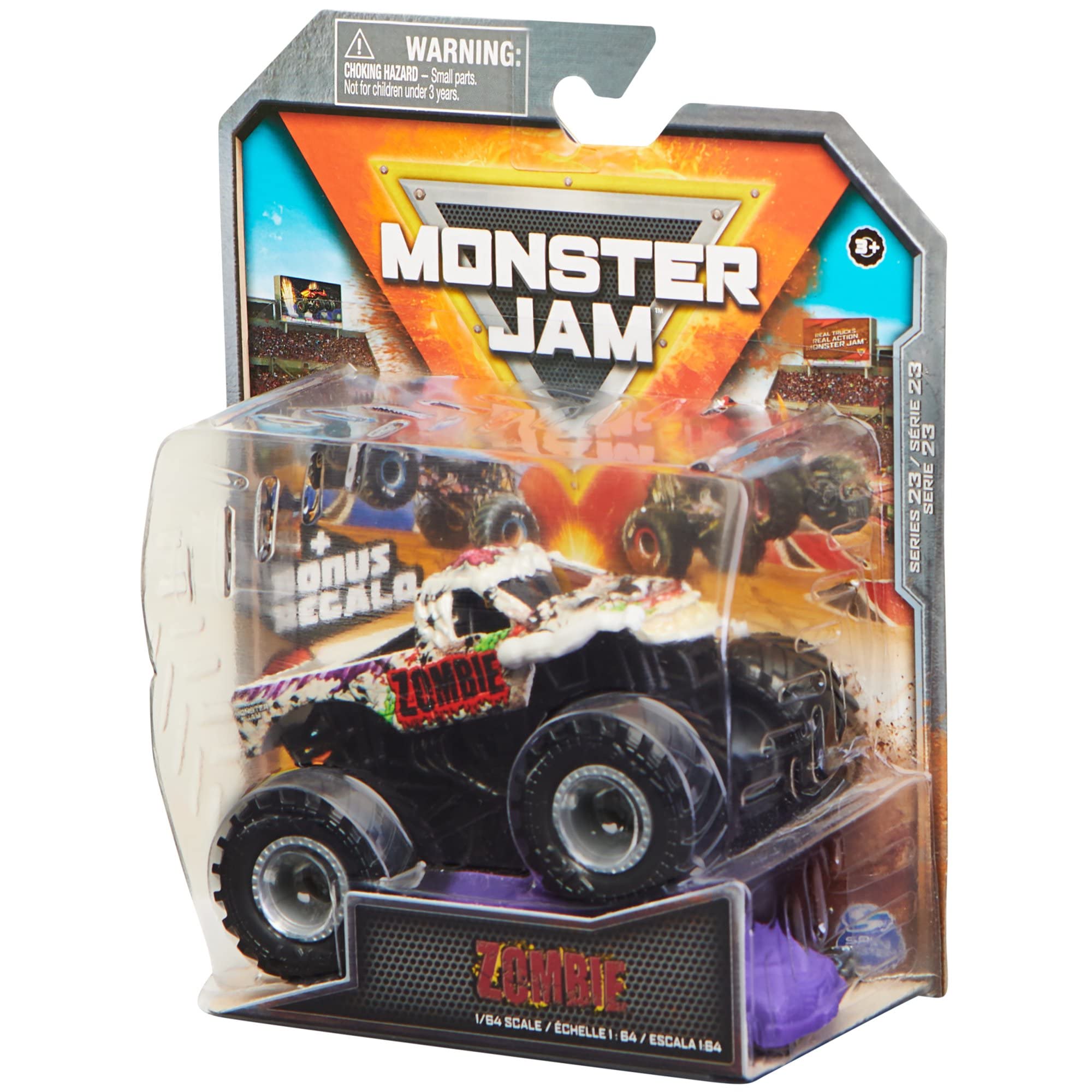 Monster Jam 2022 Spin Master 1:64 Diecast Truck with Bonus Accessory: World Finals Zombie