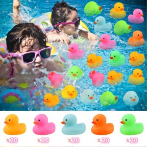 50 Pack Multicolor Mini Rubber Duck Bath Toy Colored Little Ducks