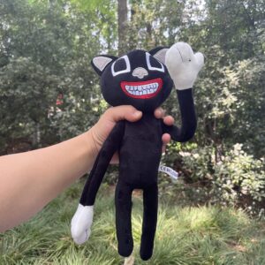 Dr.STONE Siren Head Plush Toys Limbs Movable Plush Toy Anime Black cat and Dog Doll Whistle Man Funny Doll，Plush Toys for Home Party Gift Birthday Gift(Black cat