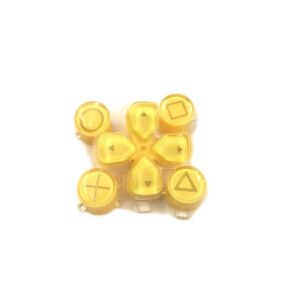 Crystal Buttons ABXY D-Pad Driection Key Button for PS5 Controller Gamepad Replacement (Yellow)