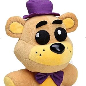 10in Purple Hat Golden Freddy Plushie - Soft Stuffed Bear Fazbear Freddie Toy