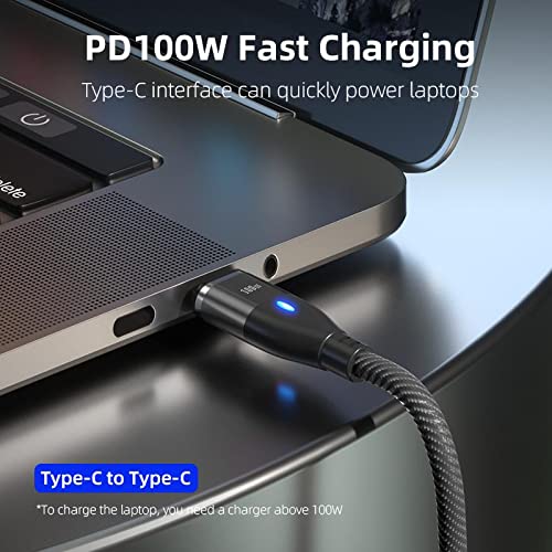 BoxWave Cable Compatible with Energizer E220 - MagnetoSnap PD AllCharge Cable (100W), Magnet PD 100W Charging Cable USB Type-C Micro USB for Energizer E220 - Jet Black