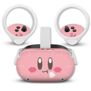 belugadesign pink puff ball skin for oculus quest 2 | cute anime kawaii forgotten land star allies | vinyl sticker cover for girls boys kids (oculus quest 2, pink)