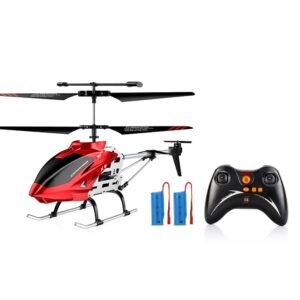 QAQQVQ 43cm Alloy Remote Control Helicopter, Aircraft with Altitude Hold, One Key Take Off/Landing, Gyro Stabilizer and High & LED Light for Indoor to Fly for Kids and Beginners