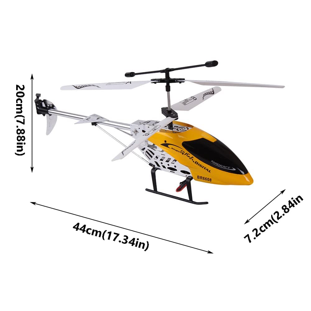 QAQQVQ RC Helicopter, Remote Control Helicopter with Gyro and LED Light 3 Channel Alloy Helicopter Remote Control for Kids for Beginners Boys Kids Teens and Toddler Birthday Gift