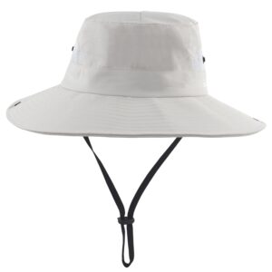 Womens Ponytail Sun Hat Outdoor UV Protection Foldable Mesh Bucket Hats Wide Brim Summer Beach Fishing Cap Pure Beige