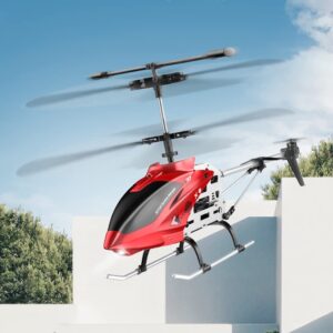 QAQQVQ 43cm Alloy Remote Control Helicopter, Aircraft with Altitude Hold, One Key Take Off/Landing, Gyro Stabilizer and High & LED Light for Indoor to Fly for Kids and Beginners