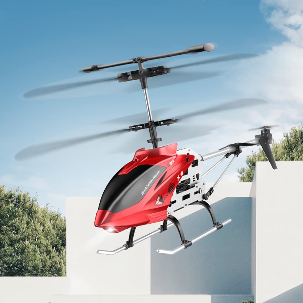 QAQQVQ 43cm Alloy Remote Control Helicopter, Aircraft with Altitude Hold, One Key Take Off/Landing, Gyro Stabilizer and High & LED Light for Indoor to Fly for Kids and Beginners