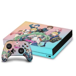 head case designs officially licensed hatsune miku high school graphics vinyl sticker gaming skin decal cover compatible with xbox one x console and controller bundle