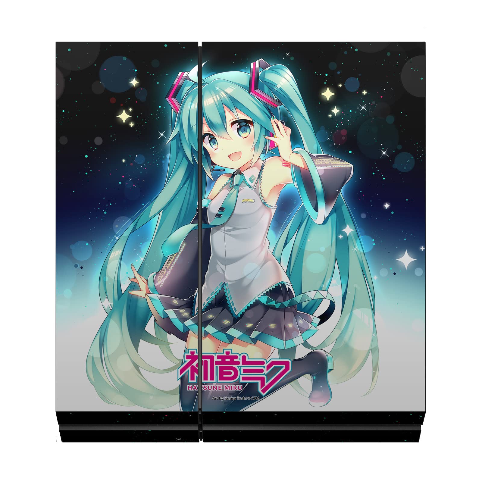 Head Case Designs Officially Licensed Hatsune Miku Night Sky Graphics Matte Vinyl Sticker Gaming Skin Decal Cover Compatible with Sony PlayStation 4 PS4 Console and DualShock 4 Controller Bundle