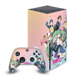 head case designs officially licensed hatsune miku high school graphics matte vinyl sticker gaming skin decal cover compatible with xbox series x console and controller bundle