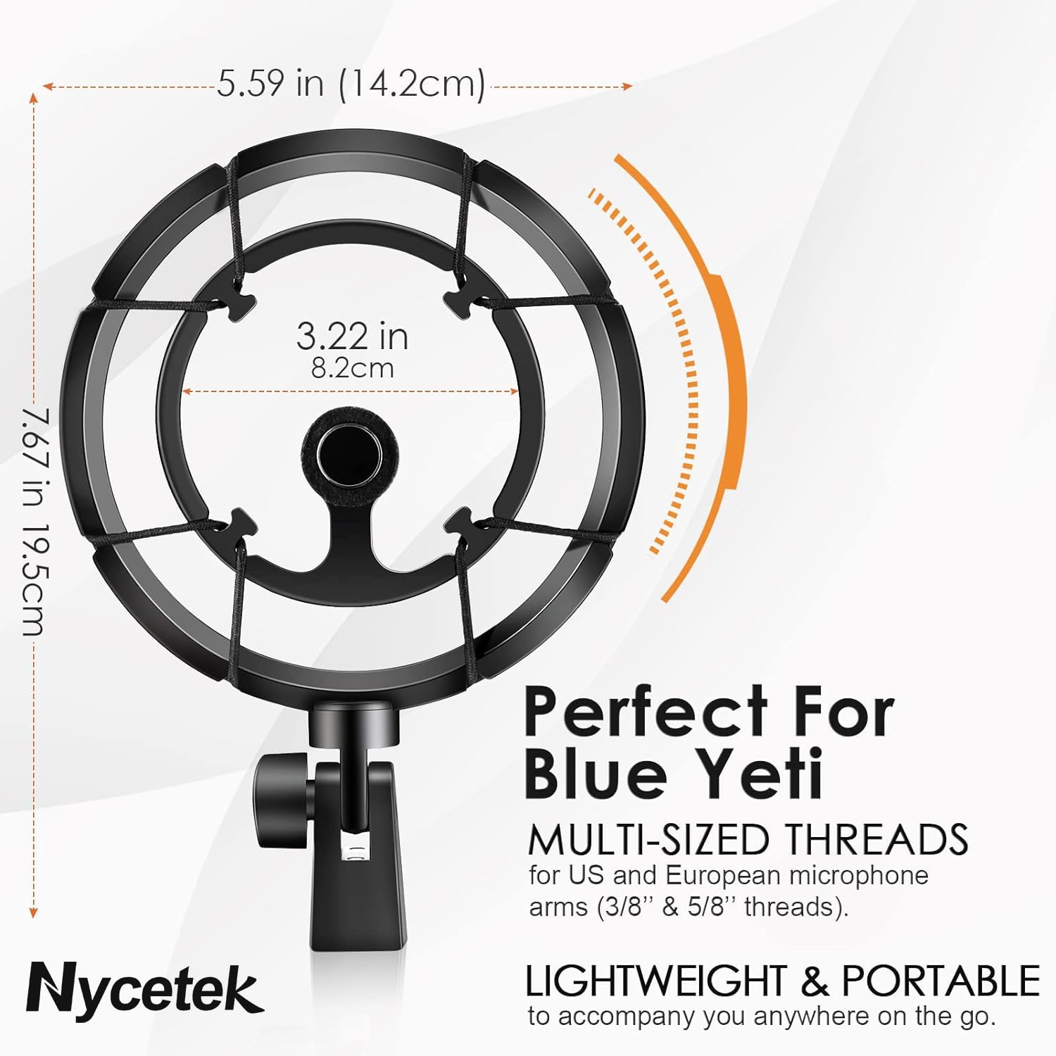 Blue Yeti Shock Mounts, [Custom Built for Blue Yeti Mic Series] Same Country of Origin as Blue Yeti Full Protection Microphones Anti-drop Alloy Shockmount Reduces Vibration Noise by Nycetek