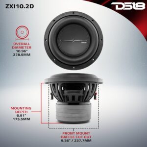 DS18 ZXI10.2D High Excursion 10 Inches Car Audio Subwoofer 1600 Watts Dual Voice Coil 2-Ohm 4 Magnets (1 Speaker)