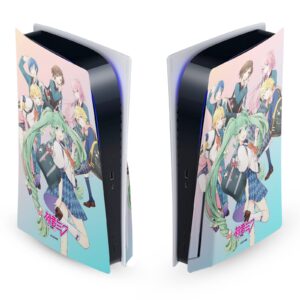 head case designs officially licensed hatsune miku high school graphics matte vinyl faceplate sticker gaming skin decal cover compatible with sony playstation 5 ps5 disc edition console