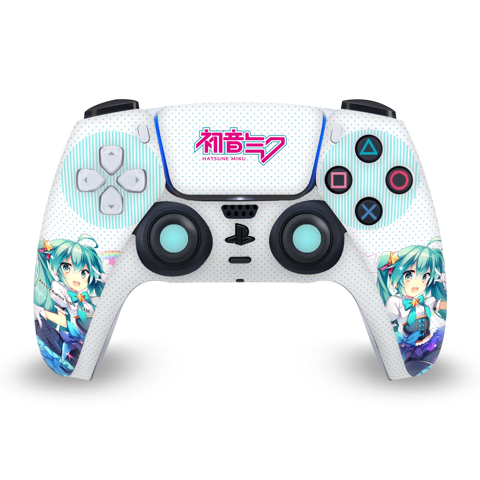 Head Case Designs Officially Licensed Hatsune Miku Stars And Rainbow Graphics Vinyl Faceplate Sticker Gaming Skin Decal Cover Compatible With Sony PlayStation 5 PS5 DualSense Controller