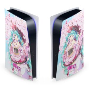 Head Case Designs Officially Licensed Hatsune Miku Sakura Graphics Vinyl Faceplate Sticker Gaming Skin Decal Cover Compatible With Sony PlayStation 5 PS5 Digital Edition Console