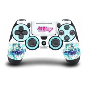 Head Case Designs Officially Licensed Hatsune Miku Stars And Rainbow Graphics Vinyl Sticker Gaming Skin Decal Cover Compatible With Sony PlayStation 4 PS4 Console and DualShock 4 Controller Bundle