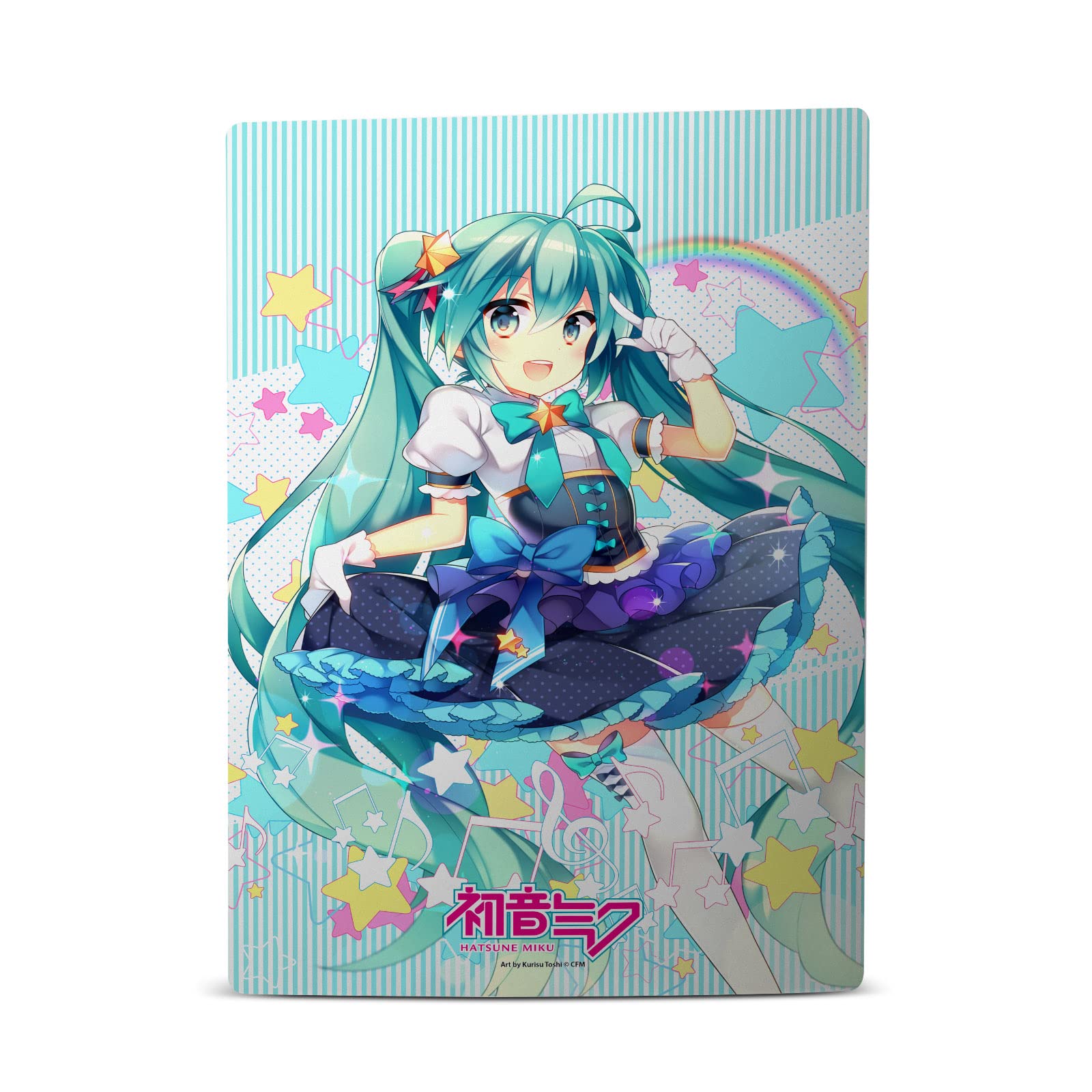 Head Case Designs Officially Licensed Hatsune Miku Stars And Rainbow Graphics Vinyl Faceplate Sticker Gaming Skin Decal Cover Compatible With Sony PlayStation 5 PS5 Disc Edition Console