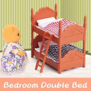 Dollhouse Furniture Set for Kids Toys Miniature Doll House Accessories Pretend Play Toys for Boys Girls & Toddlers Age 3+ with The Bedroom