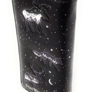 Shag Wear Black Animal Constellations Large Wallet for Women and Teen Girls Vegan Faux Leather Black 7"