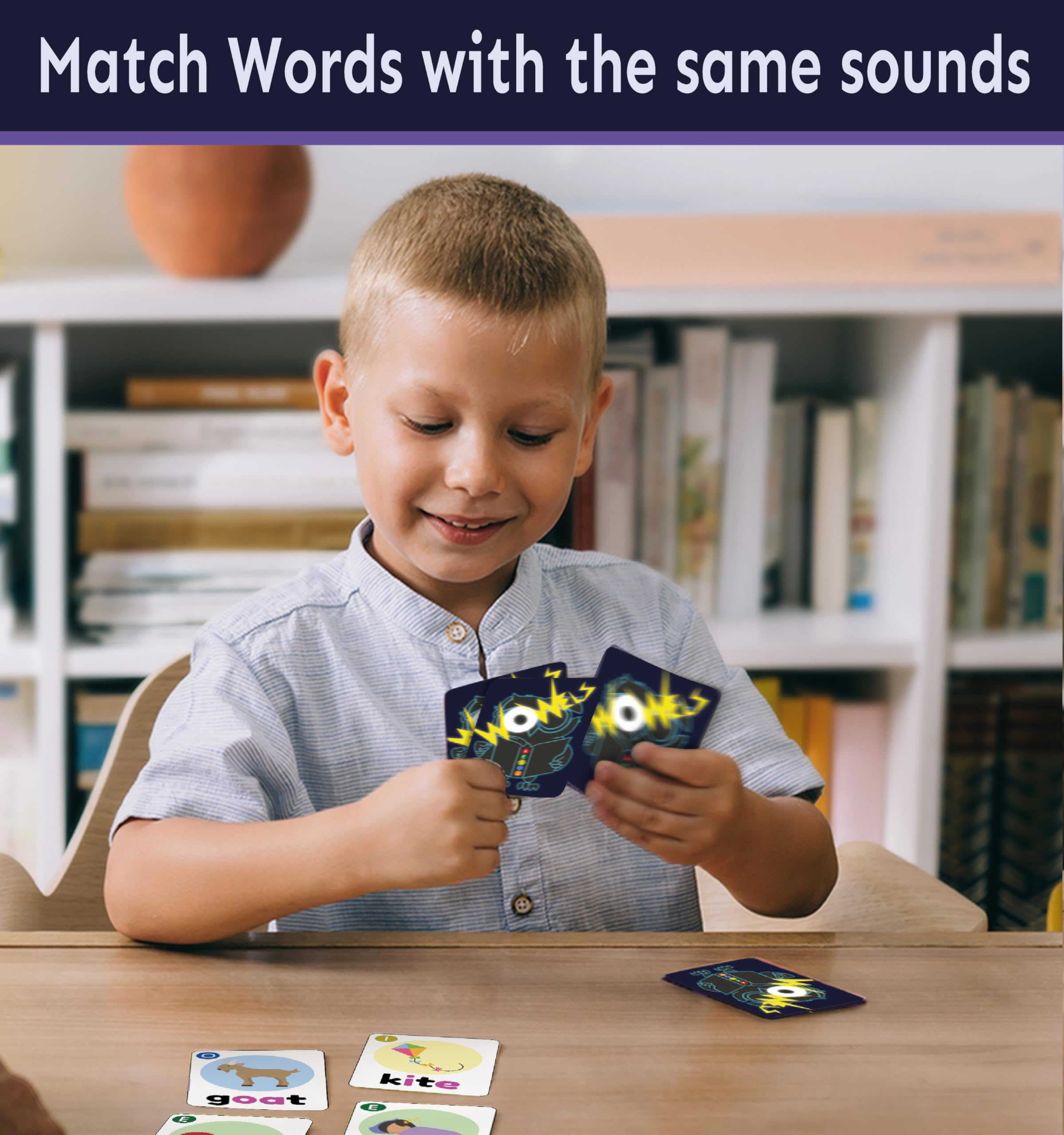 THE BAMBINO TREE WOWELs Phonics and Vowel Sounds Card Game - Learn to Read Kindergarten 1st 2nd Grade Learning - Short Vowel CVC Words and Long Vowel Matching Game 2-8 Players