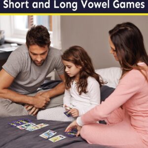 THE BAMBINO TREE WOWELs Phonics and Vowel Sounds Card Game - Learn to Read Kindergarten 1st 2nd Grade Learning - Short Vowel CVC Words and Long Vowel Matching Game 2-8 Players