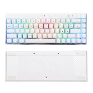 68 Keys Mechanical Keyboard, N Key Rollover ABS 1800mAh Battery White 68 Keys Mechanical Keyboard for Gaming for Office for Home(Linear Action Switch)