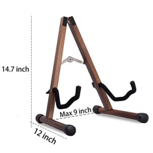 JORGTYRA Wooden Acoustic Guitar Stand, Adjustable Guitar Floor Stand, A Frame Folding Acoustic Electric Guitar Holder with Foam Padded for Bass, Cello, Mandolin, Banjo, Ukulele