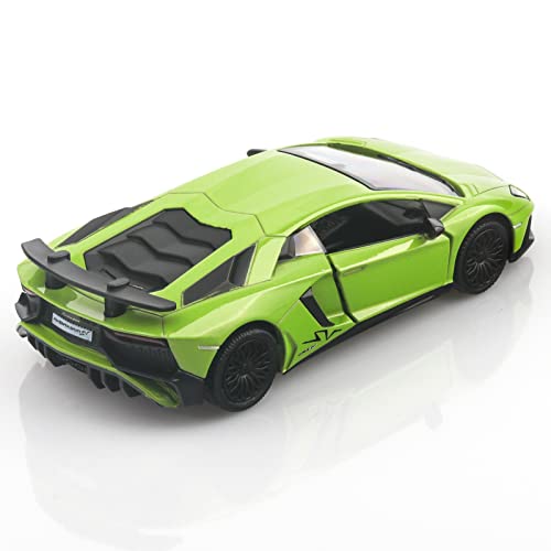 TOKAXI 1/36 Scale Lamborghini Aventador LP750-4 SV Diecast Cars Models,Pull Back Vehicles Toy Cars,Cars Gifts for Boys Girls (Green)