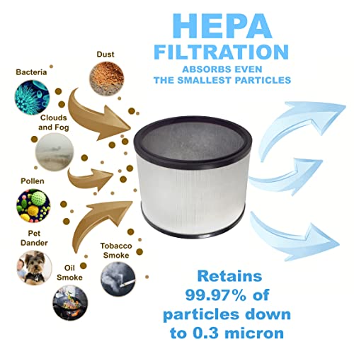 HQRP HEPA Filter compatible with Dyson Pure Cool Link Desk DP01 DP02 & Pure Hot+Cool HP01 HP02 Heater + Fan, 968125-03 EVO Filter Replacement