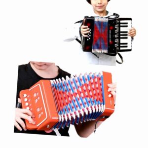 BORIYAM Accordion 17 Keys 8 Bass,Toys for Children and Adult Beginners, Accordion Instrument,Early Learning Enlightenment Instrument (Purple)