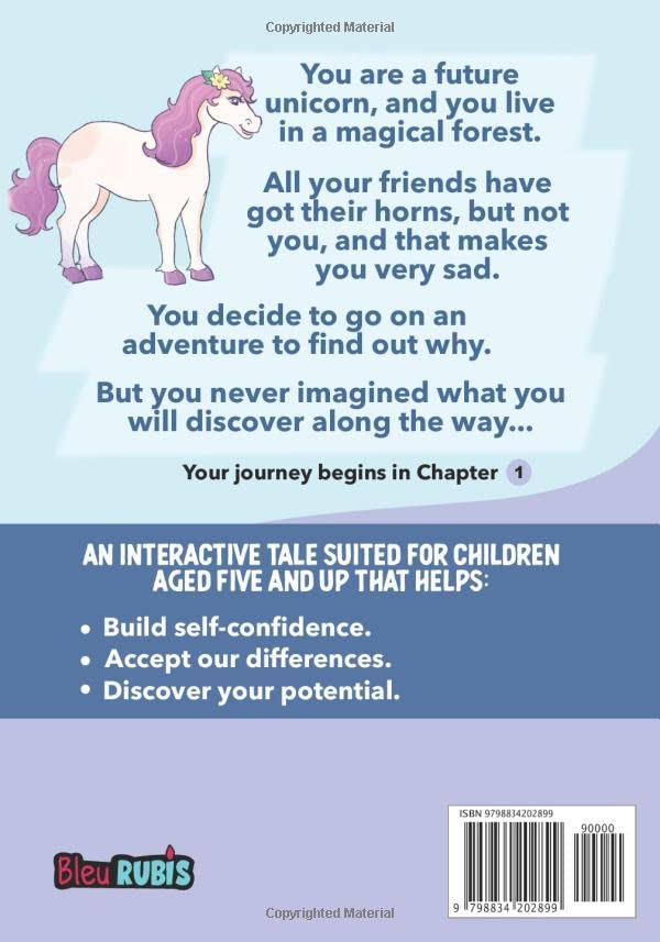 The No Horn Unicorn: An inspirational unicorn chapter book for girls age 5-7 about confidence building and self esteem