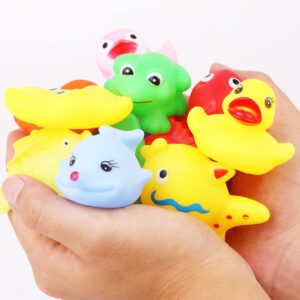 18 PCS Preschool Bath Toys Set for Toddlers Kids 1-3 2-4, Rubber Cute Sea Animals, Rubber Duck Toy for Infants 6-12 Months, Bathtub Toys for 1 Year Old,Baby Pool Floating Toy for Kids Party Decoration