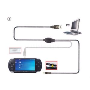 2 in 1 USB 2.0 Data Transfer Sync Charge Charger Cable Cord for PSP 2000 3000 PS Vita Replacement