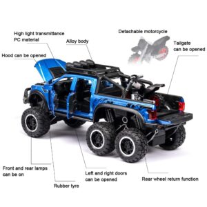 chengchuang Toy Car for Boys, 1/32 Scale Die Cast Metal Cars Toys, Pull Back Toy Car with Sounds and Lights for Kids Gifts (Blue)