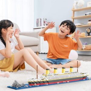 JXRLMB Titanic Micro Mini Building Blocks Set for Adults Cruise Ship DIY Architecture Sets Educational Toy for Kids 1872 Pieces