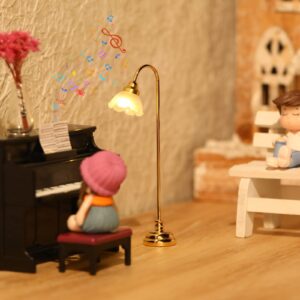 Miniature Dollhouse Lamp, 1/12 Scale Miniature Furniture LED Light Furniture Dollhouse Accessories, Dollhouse Lights Battery Operated for Dollhouse Decoration (2 Pcs)