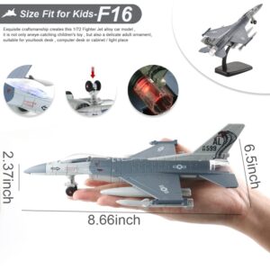 F35 F16 Airplane Toy, 2 Pack Fighter Jet Toy for Kids, Pull Back Toy Jets, Diecast Airplanes Model with Light & Sound, Metal Airplane Gifts for Kids Decor