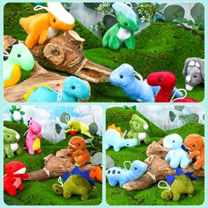 20 Pack Operation Christmas Plush Mini Dinosaur Stuffed Animal Bulk Dinosaur Party Favors Toys Dinosaur Plush Keychain Soft Dino Figures Assortment Cute Dino Plush, Goody Bags Filler for Boys Girls