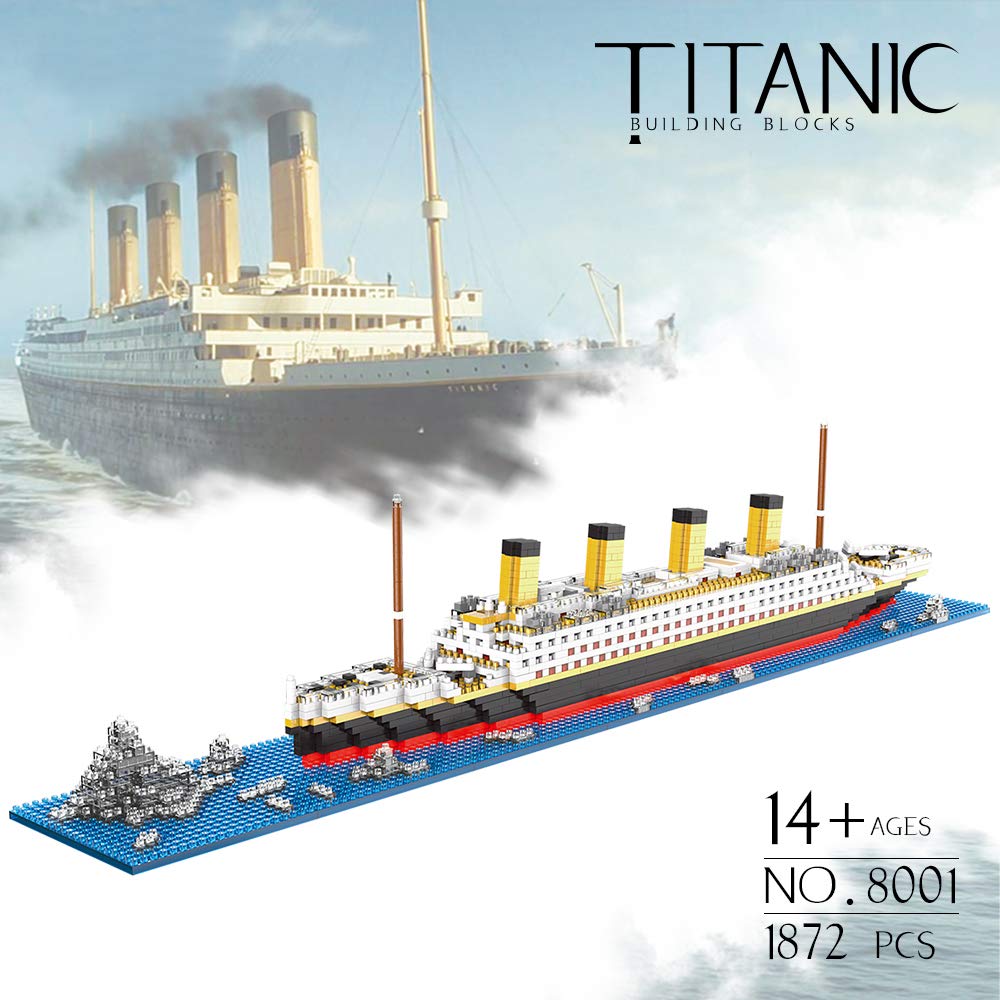 JXRLMB Titanic Micro Mini Building Blocks Set for Adults Cruise Ship DIY Architecture Sets Educational Toy for Kids 1872 Pieces