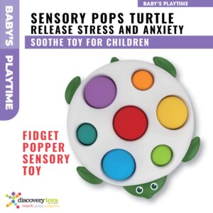 Discovery Toys Sensory POPS Turtle | Fidget Popper Sensory Toy | Push and Pop Chew Toy Gift for Baby, Infant, and Kids | Release Stress and Anxiety | Soothe Toy for Children