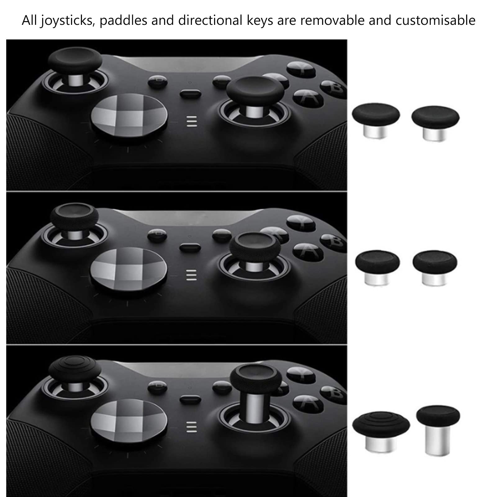 13 in 1 Metal Thumbsticks for Xbox One Elite Series 2,Metal Mod 6 Swap Joystick,Paddles,D Pads,for Elite Series 2 Controller Accessory Parts,Game Accessory Replacement