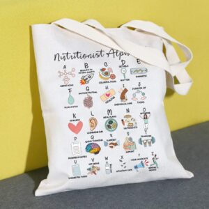 MNIGIU Nutritionist Tote Bag Nutritionist Appreciation Gift Dietician Shopping Bag Dietician Health Advisor Gift Dietician Gift RD Bag (Shopping Bag)