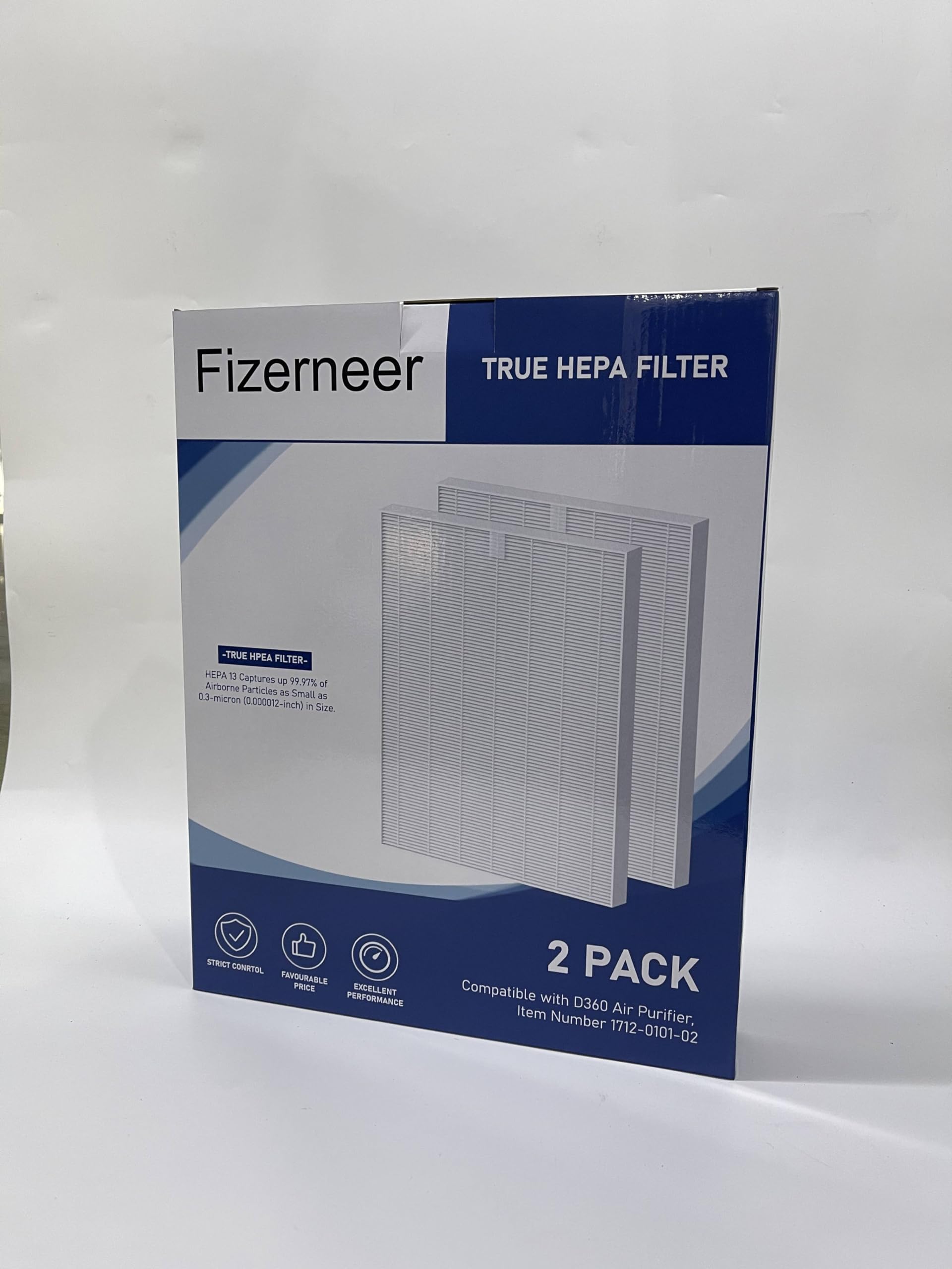 Fizerneer D360 Ture HEPA Replacement Filter Compatible with Winix D360 Air Purifier, Item Number 1712-0101-02, 2 Ture HEPA Filter Only