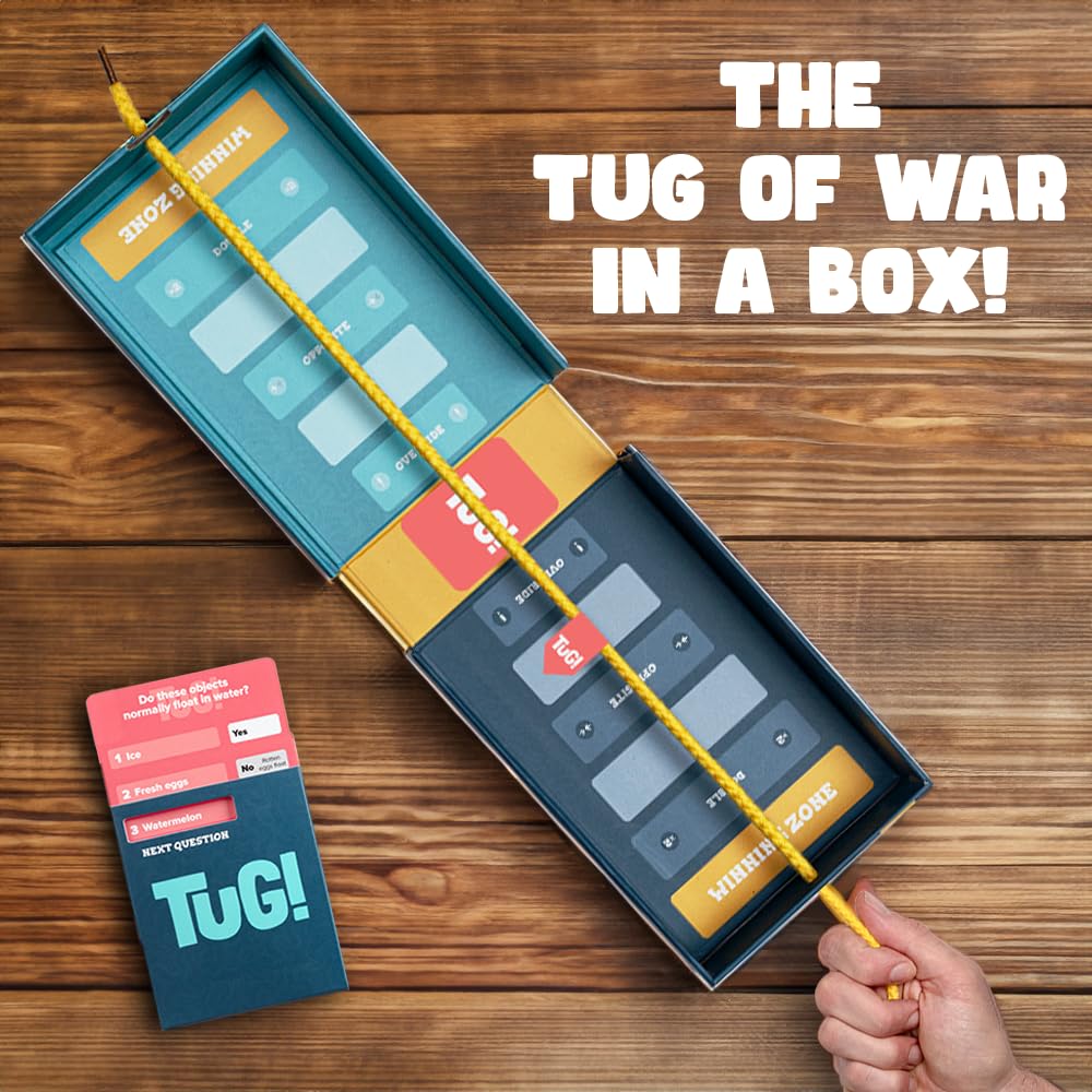 TUG! Trivia Battle Board Game | 2-20 Players | Tuga War in a Box | Party Game | Adults & Kids 12 13 14 15 + | 1400 Questions | Best Fun Card Games for Family, Couples, Teens