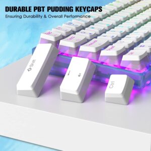 MAGIC-REFINER MK21 60% Mechanical Keyboard,Hot Swappable Outemu Red Switch,19 RGB Backlit Wired Compact Gaming Keyboard with Pudding Keycaps,Driver/Software Supports for PC Xbox one PS4 PS5